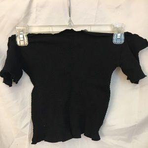 black off the shoulder crop top